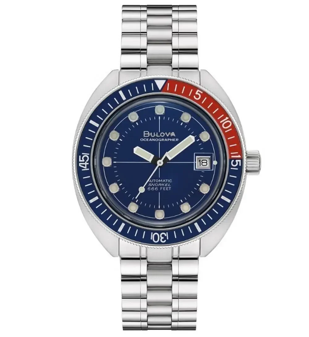 Bulova Oceanographer Blue Dial Stainless Men's Automatic Watch 41mm 96B477